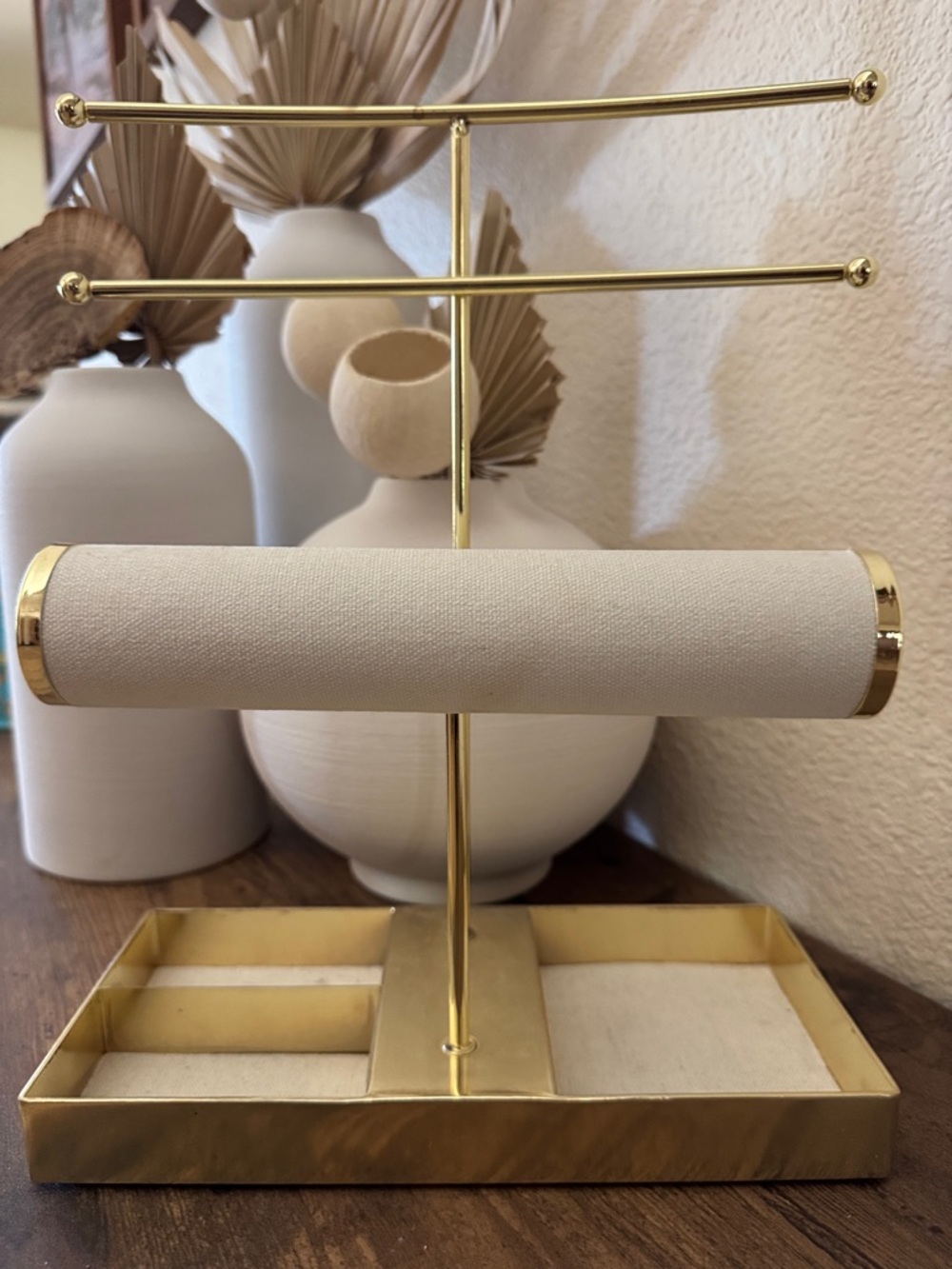 Gold and Cream Jewelry Stand Organizer
